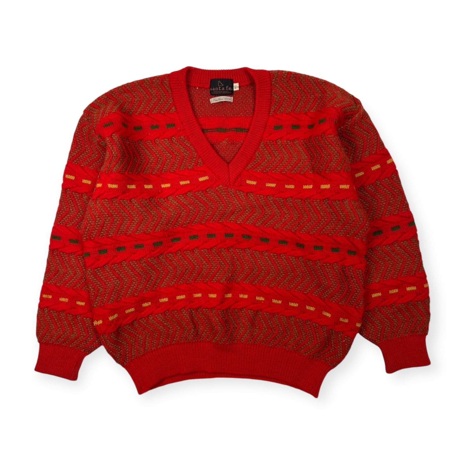 美品 santa fe サンタフェ デザイン ウールニットセーター サイズ 40/3 