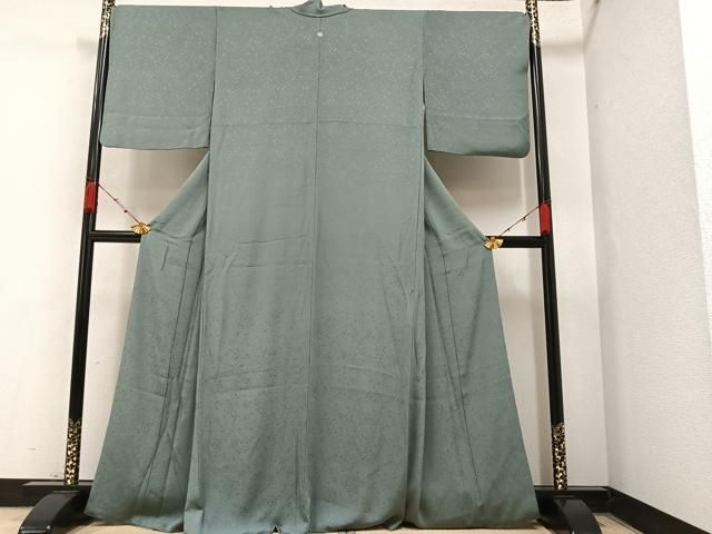 平和屋着物○上質な色無地 霞地紋 豆がら茶色 正絹 逸品 AAAZ0534ph