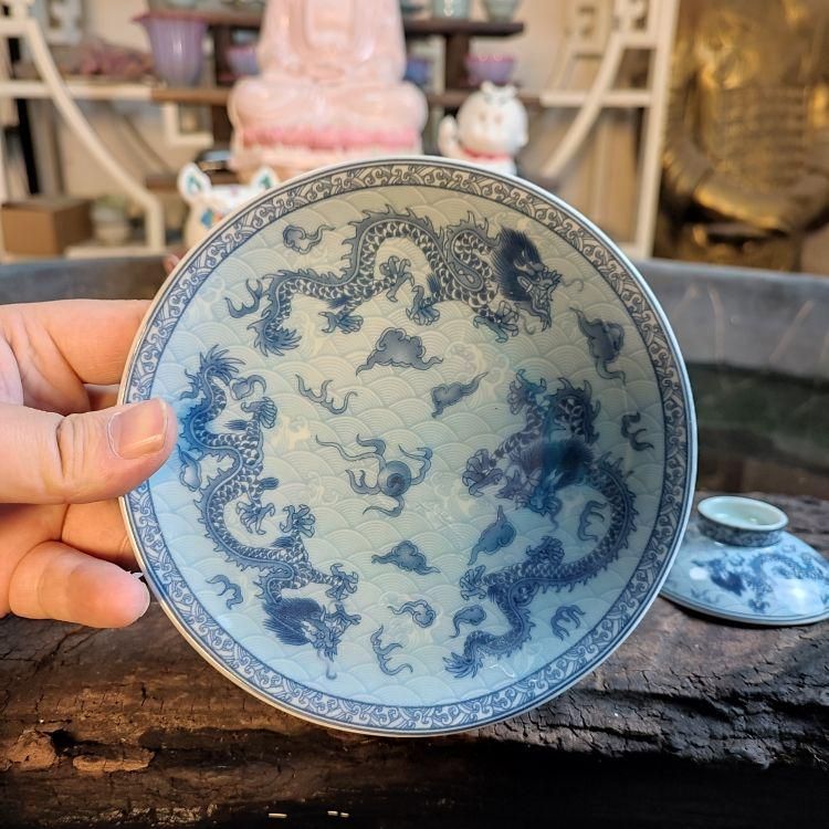 鯖龍紋三才蓋碗 中国茶器 景徳镇 蓋付き茶器 飲茶食器 煎茶具 未使用品 鯖龍紋三才蓋碗 中国茶器 景徳? 蓋付き茶器 飲茶食器 煎茶具