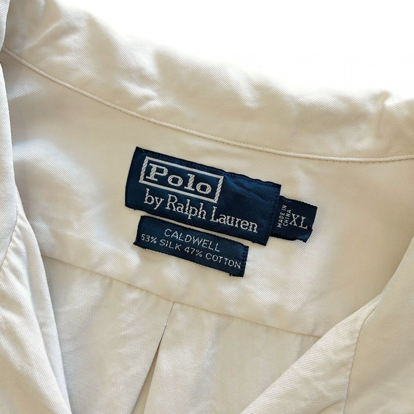 90s Ralph Lauren Shirt CALDWELL XL！ ホワイト XLサイズ 90s Polo by Ralph Lauren CALDWELL 半袖シャツ 完全