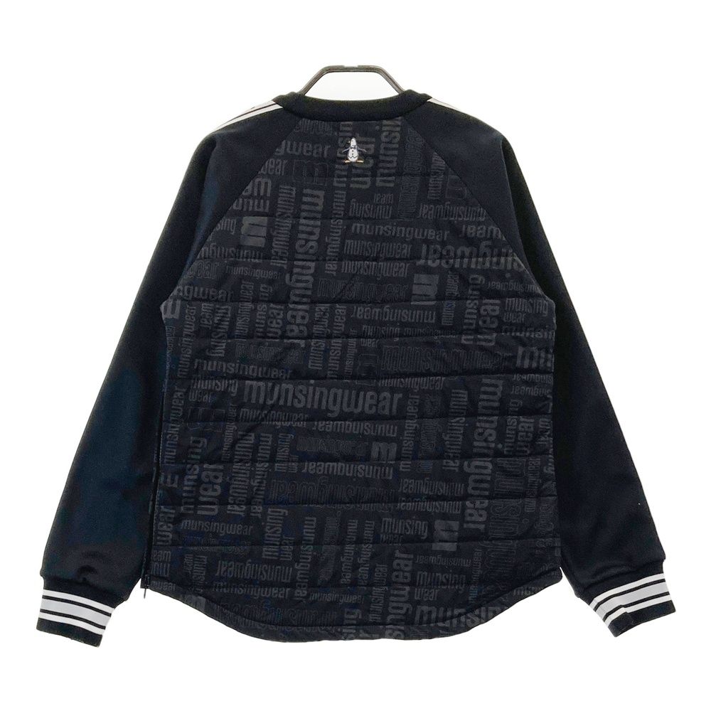 サイズ M MUNSING WEAR マンシングウェア 中綿 長袖ブルゾン ロゴ総柄 ブラック系 240101519737 ゴルフウェア レディース ストスト