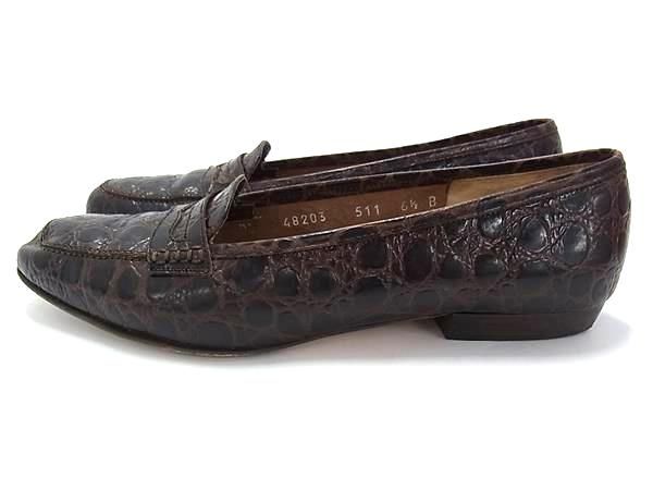 Ferragamo クロコ型押シューズ⭐︎未使用⭐︎6 2/1Ｃ Salvatore Ferragamo - 未使用同様美品♥フェラガモFerragamo
