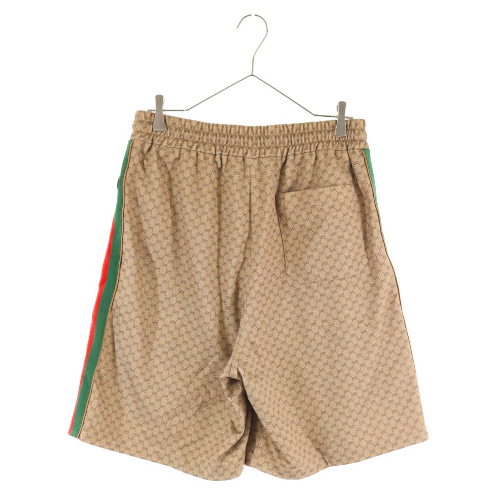 ブラウンGUCCI (グッチ) GG Technical Jersey Shorts GGテクニカルジャージ ショーツ ショートパンツ ハーフパンツ  総柄GGロゴ サイドライン ブラウン 654762 XJDFB