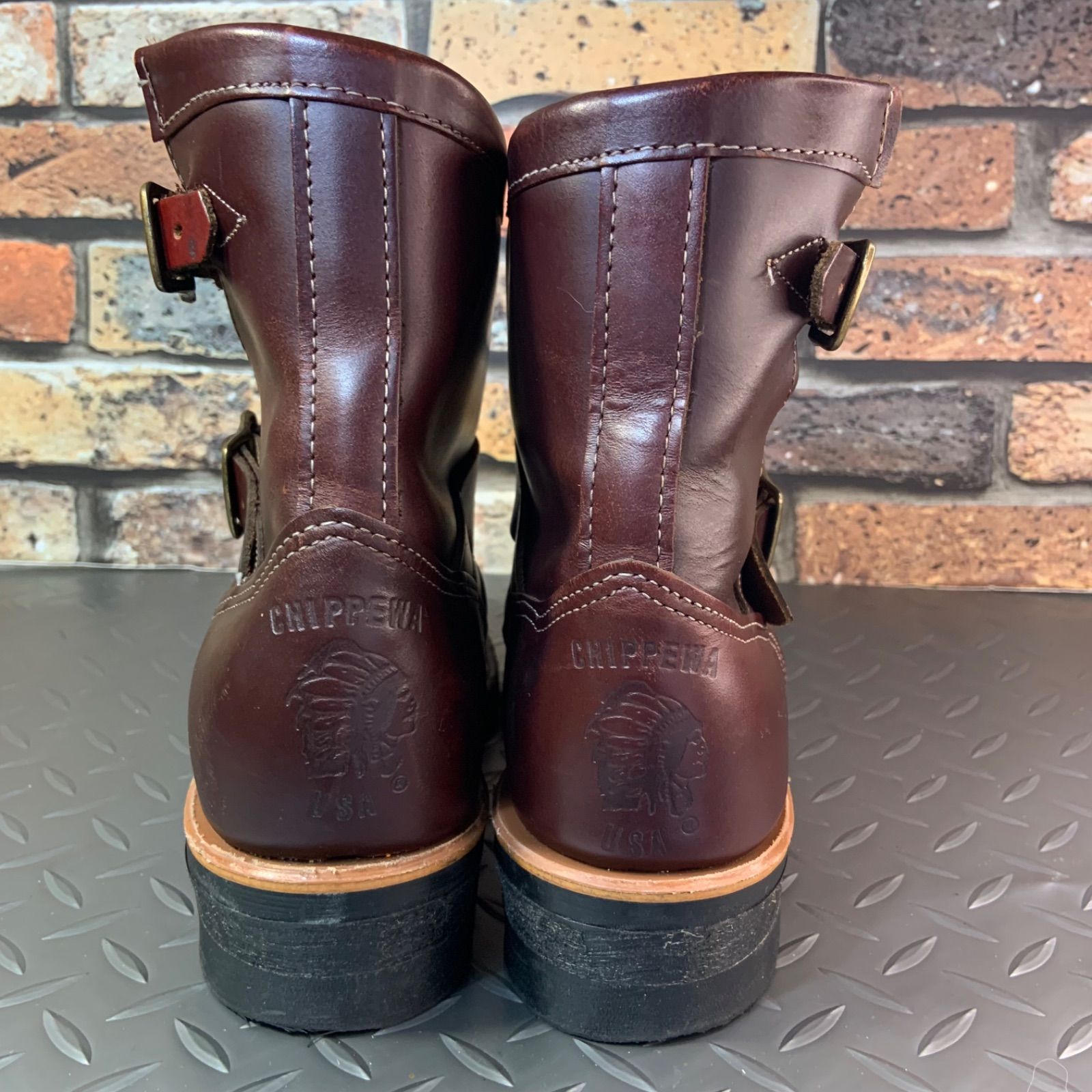 CHIPPEWA チペワ 91067 ショートエンジニアブーツ 8E 90s USA製 CHIPPEWAチペワ ショート エンジニアブーツ 黒 7.5E