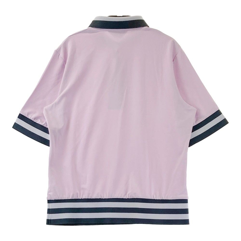 新品タグ付LANVIN SPORT半袖ポロシャツ ピンク 美品✨ランバンスポール 半袖ポロシャツ ロゴパッチ ショッキング