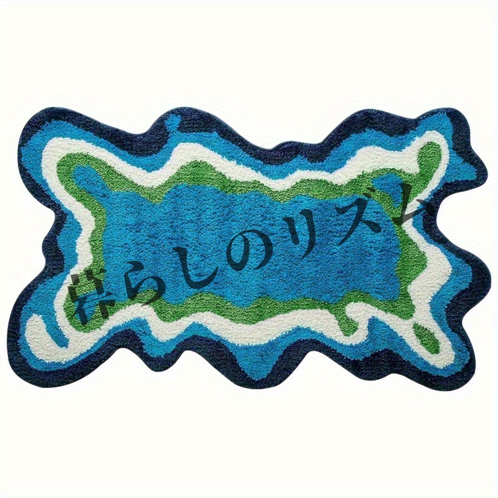 52.5×107淡いベージュ×アンティークブルー　トルコヴィンテージラグ 52.5×107淡いベージュ×アンティークブルー トルコヴィンテージ