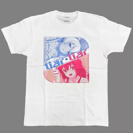 【中古】Tシャツ 姫路白雪＆彩園寺更紗(リラックスver.) 描き下ろしTシャツ ホワイト Lサイズ 「ライアー・ライアー」