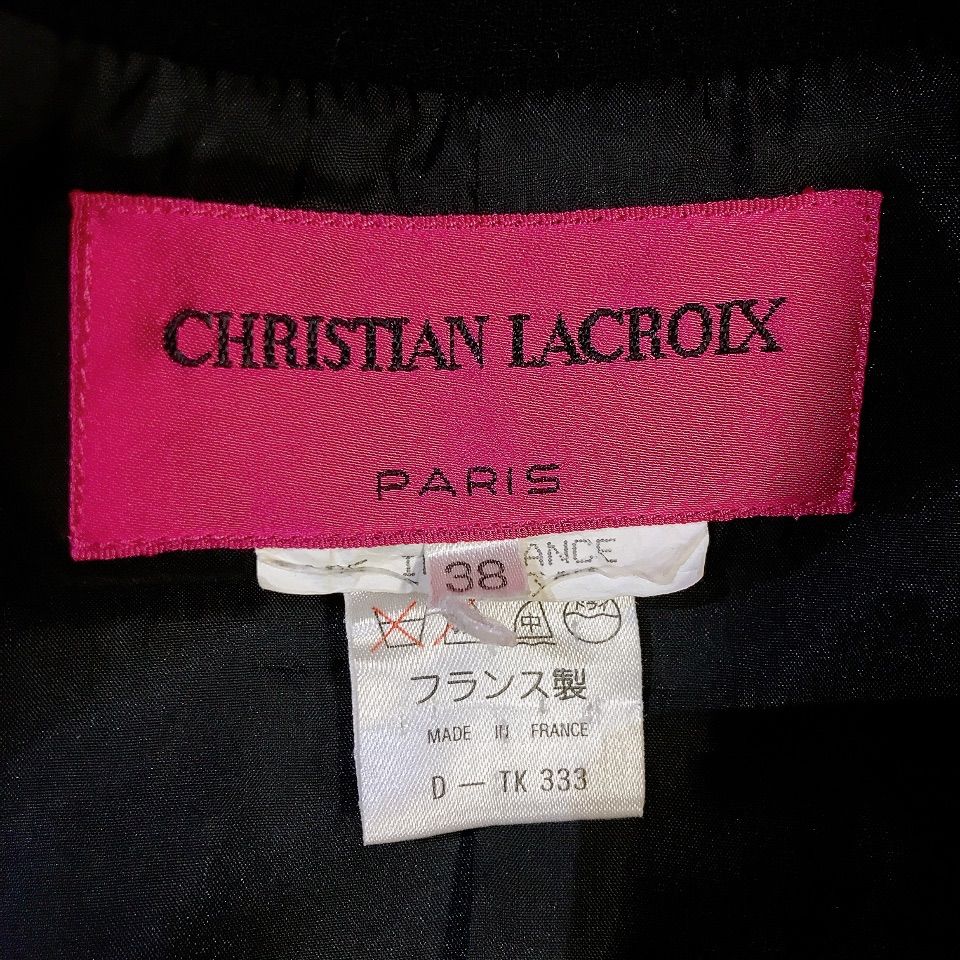 クリスチャンラクロワフランス製テーラードジャケットジャケットブラック黒