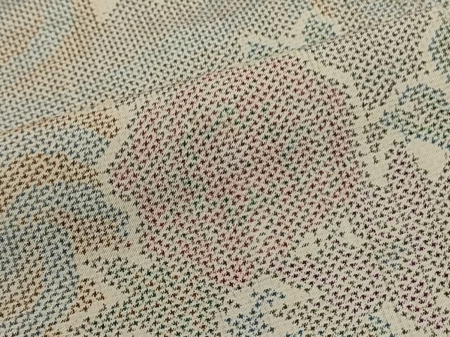 平和屋着物○八寸名古屋帯 紬地 草花文 正絹 逸品 DAAT7905ob 平和