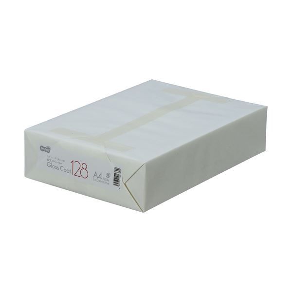 （まとめ） TANOSEE αエコグロスコート128 A4 128g 1冊（50