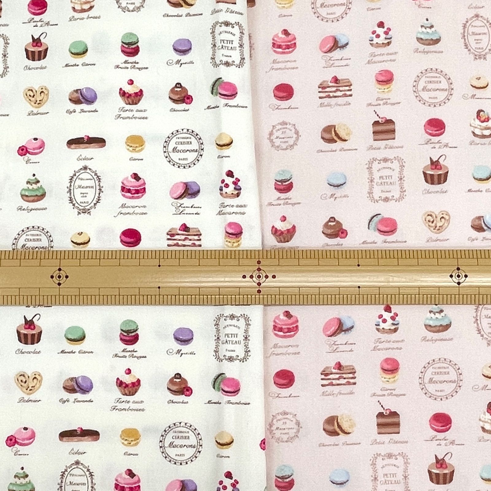 YUWA/5色/ツイル/マカロンスイーツ柄/Y-930