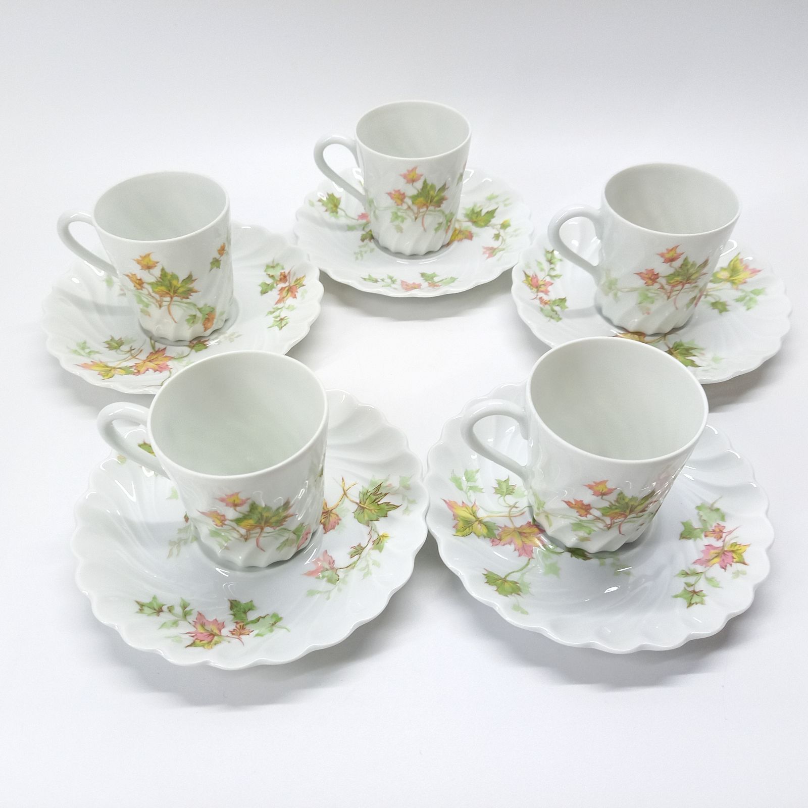 リモージュ　デミタスカップ＆ソーサー　５客　フランス製　LIMOGES リモージュ デミタスカップ＆ソーサー 5客 フランス製 LIMOGES