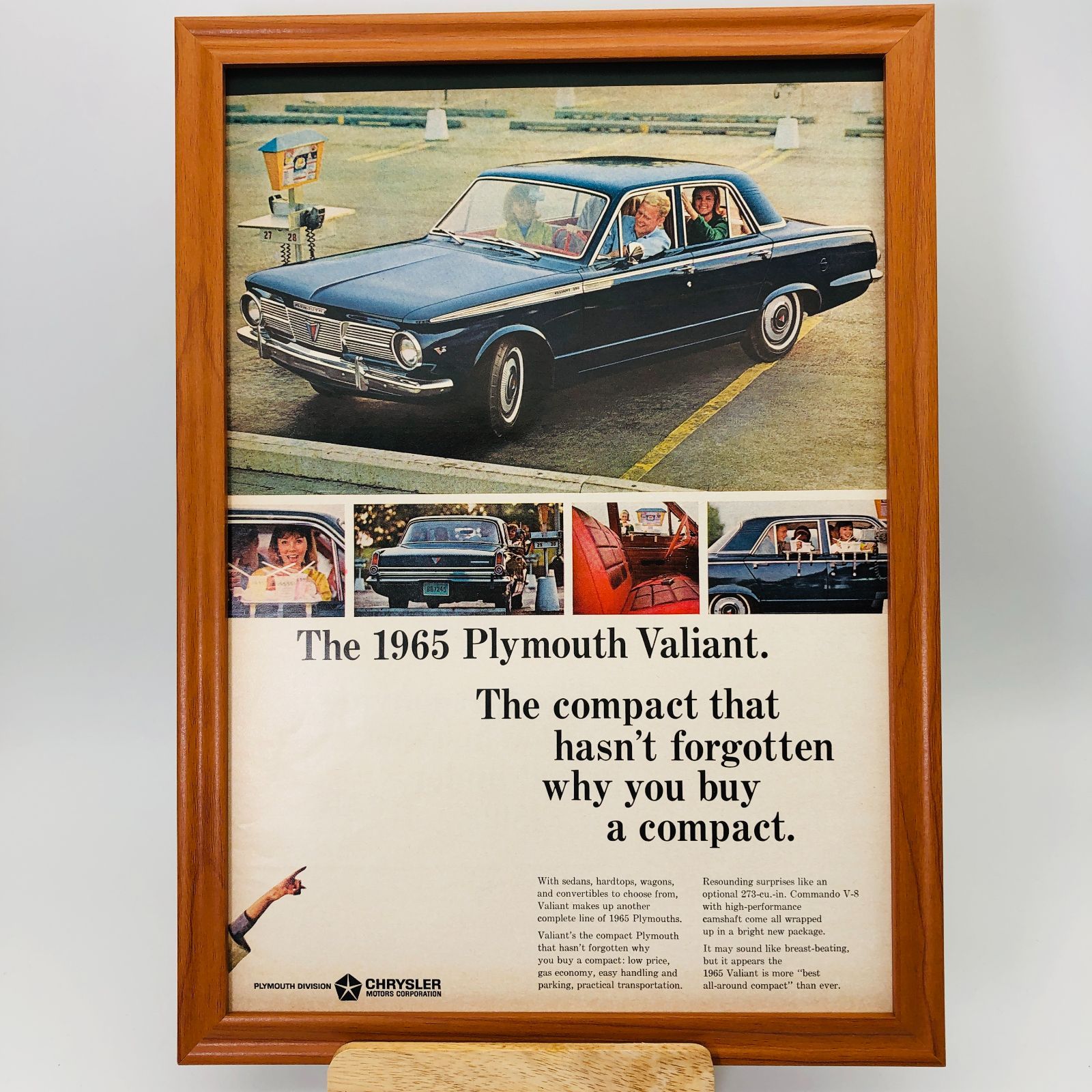 ※貴重な当時物　ビンテージ 広告　フレーム付　『 クライスラープリムスヴァリアント 』 1960年代　オリジナル アメリカ 輸入雑貨　ヴィンテージ　 海外雑誌　アドバタイジング 　レトロ ( AZ1271 )