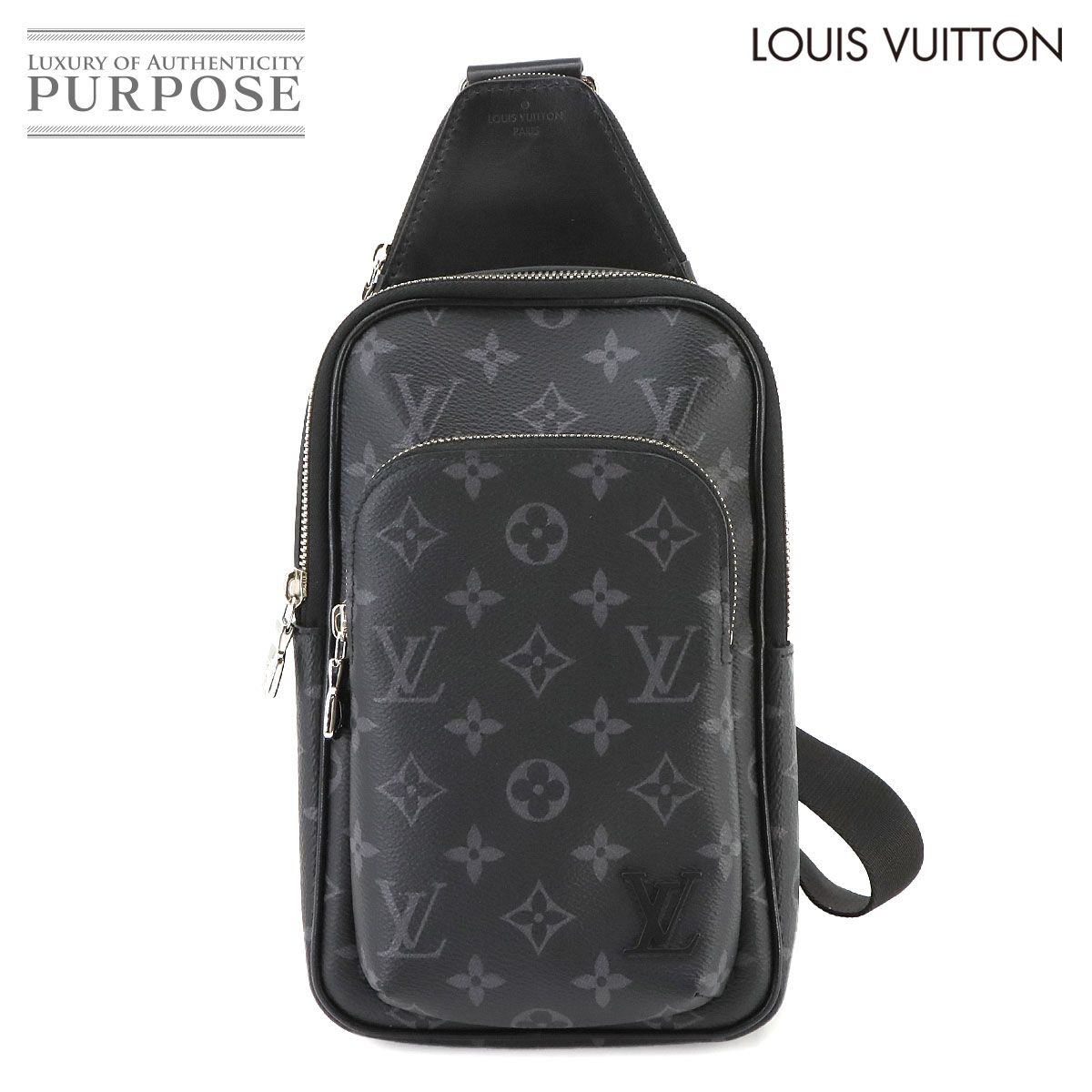 新品同様 ルイ ヴィトン LOUIS VUITTON モノグラム エクリプス アヴェニュー スリング バッグ ボディ バッグ ブラック M47137 90264787