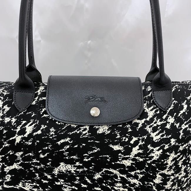ロンシャン トートバッグ ブラック ホワイト L1899420067 美品 - メルカリ 