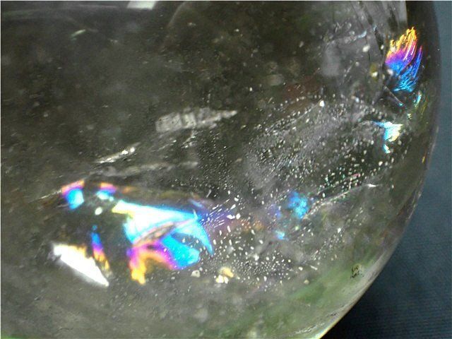 AAA級天然レインボー水晶丸玉B84B1|115B09C