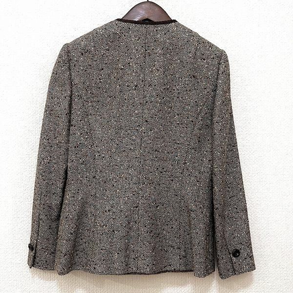 wnc ジュンアシダ junashida ジャケット 7 茶系 マルチ ツイード ノー