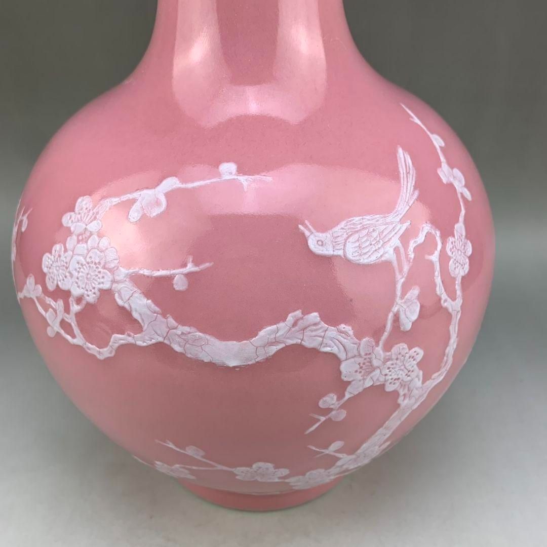 パステルカササギ梅花瓶  景徳鎮 陶磁器 装飾品 現代工芸品 美術品 置物 パステルカササギ梅花瓶 景徳鎮 陶磁器 装飾品 現代工芸品 美術