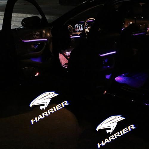 white harrier_80系harrier カーテシライト ドアウェルカムライト カーテシランプ レーザーロゴライトLEDロゴ投影HD2個セット 車用カーテシ 対応トヨタハリアー (white harrier， 80系harrier)