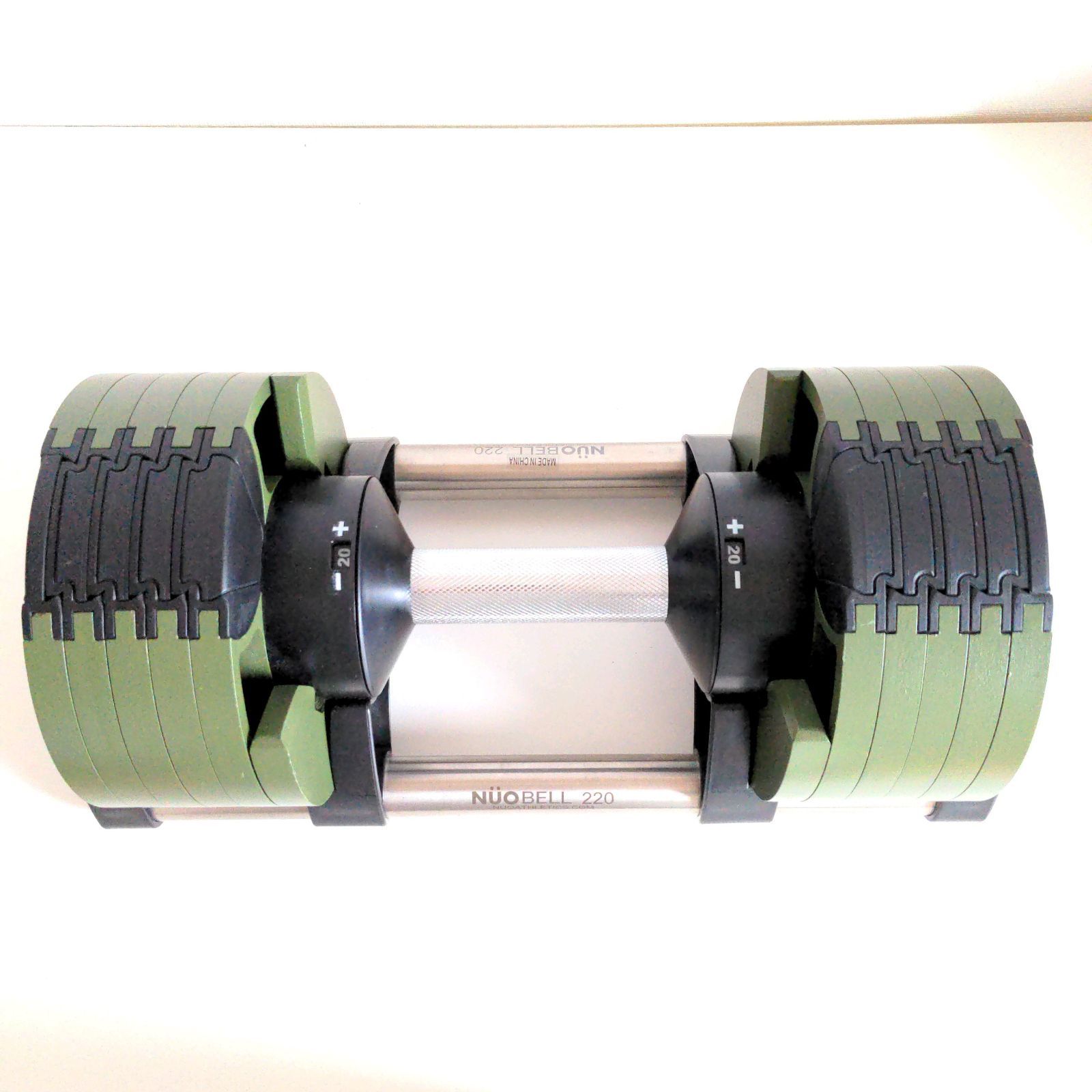 2個セット NUO BELL フレックスベル 20kg グリーン ダンベル ② NUO FLEXBELL 20 調整可能ダンベル 20kg ②（KKW3)①清掃済 NUO