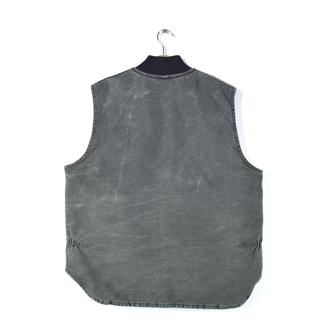 カーハート USA製 モスグリーン ダック地 ベスト フェード感 企業刺繍