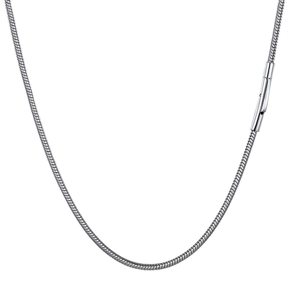 【特価】サージカルステンレス ネックレスチェーン 丸い メンズ 細い 40cm シンプル 2mm 金属アレルギー対応 ペンダント用 スネークチェーン アクセサリー [PROSTEEL] 男性