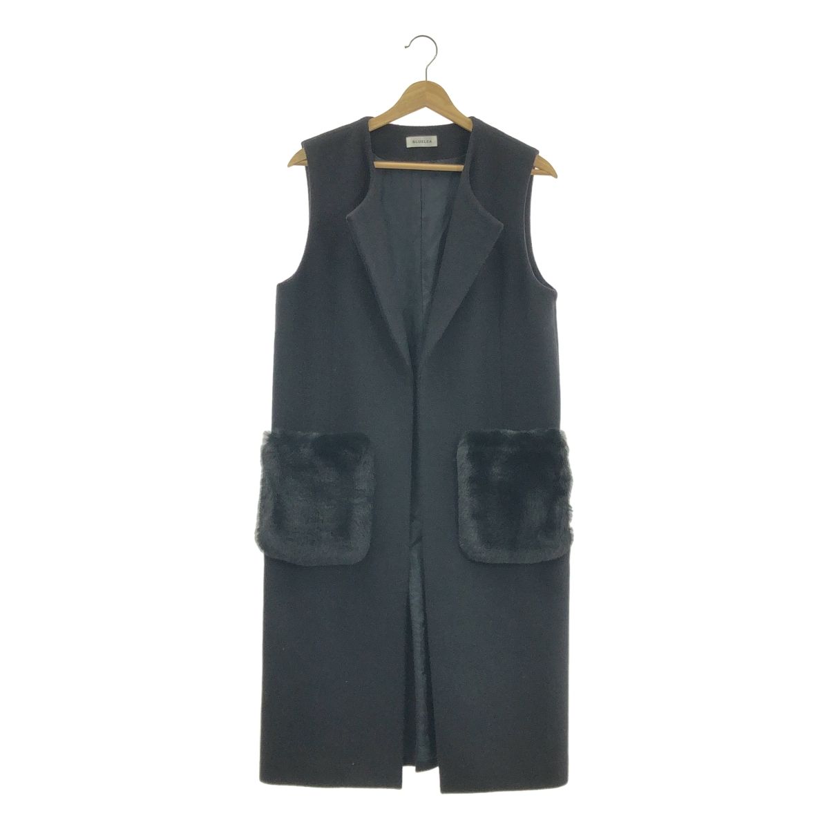 Bluelea / ブルレア | SHORT ファーポケット ロングジレ ベスト  