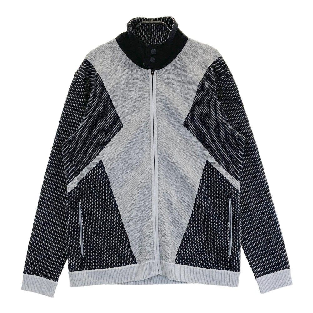 サイズ：L DESCENTE GOLF デサントゴルフ  ウール混 ニット ジップジャケット  グレー系 [240101453009] ゴルフウェア メンズ ストスト サイズ：L DESCENTE GOLF デサントゴルフ ウール混 ニット