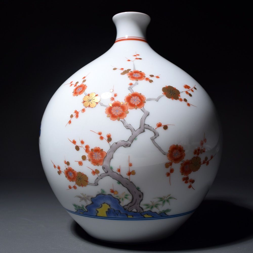有田焼 深川製磁 宮内庁御用達 松竹梅 花瓶 花入れ 花生け 手作り 日本製 有田焼 深川製磁 宮内庁御用達 松竹梅 花瓶 花入れ 花生け 手作り 日本製