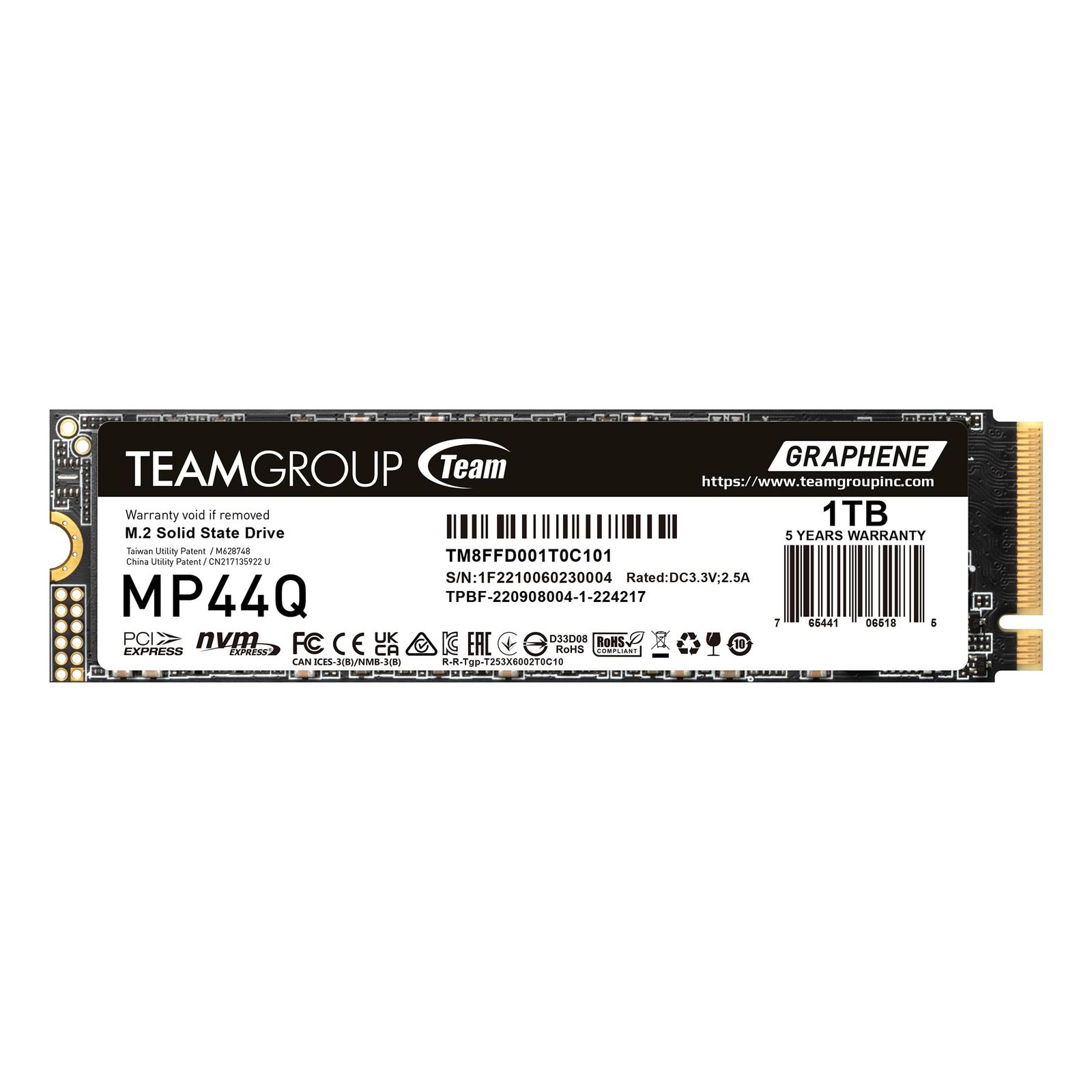 TEAMGROUP M.2 2280 NVMe SSD QLC NAND 1TB PCIe Gen4x4 読込み7000MB s MP44Qシリーズ グラフェンヒートシンク付き 日本 5年正規 TM8FFD001T0C101