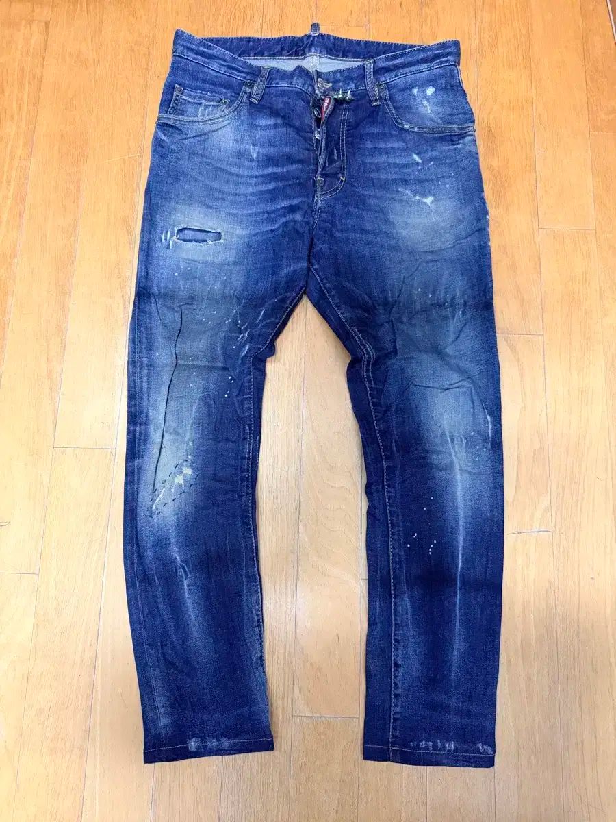 DSQUARED2ブリーチウォッシュデニムパンツ 46 ブルー 22AW DSQUARED2 