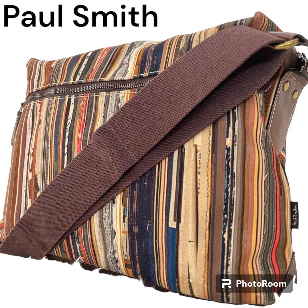 Paul Smith ポールスミス ショルダーバッグ コットン マルチストライプ 