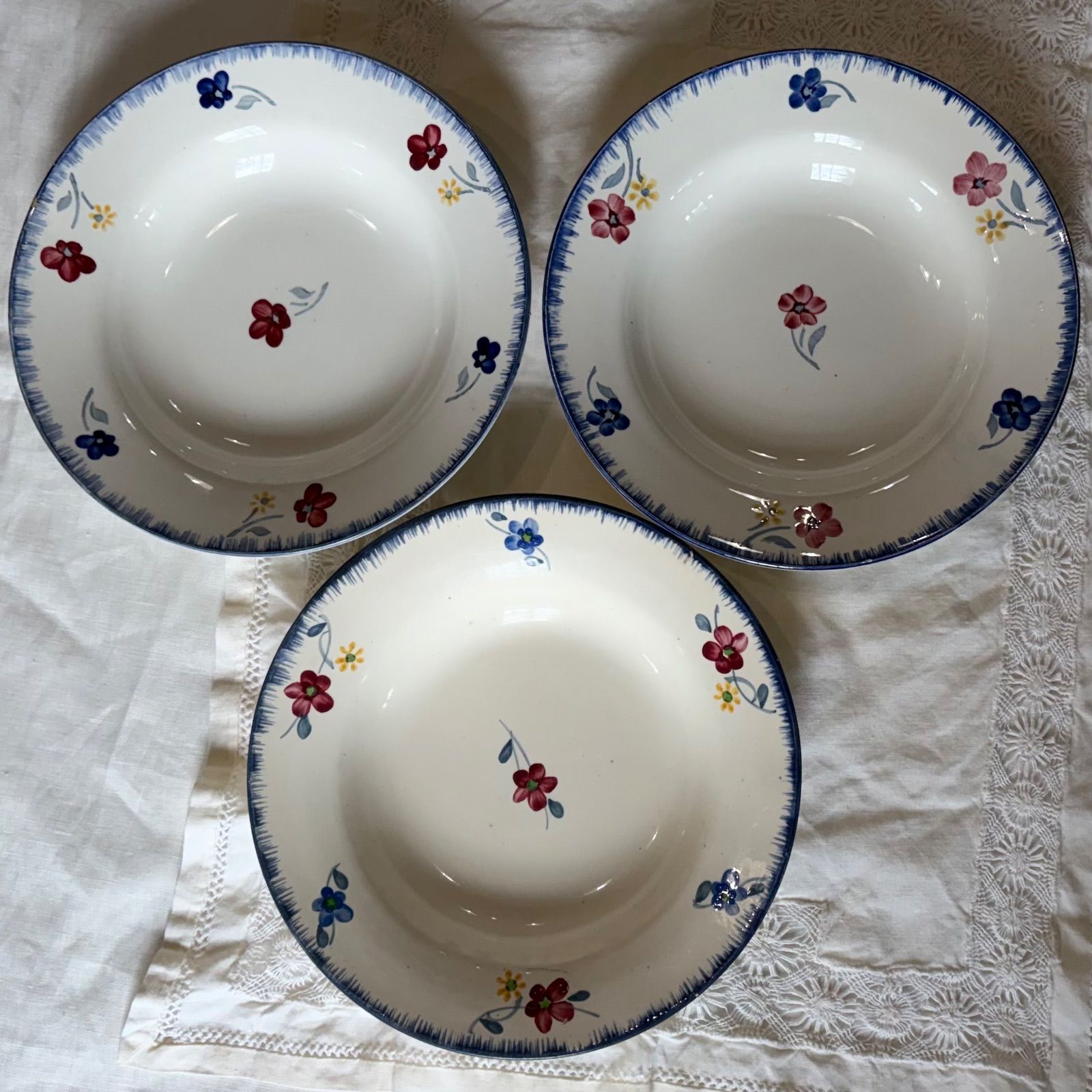 ３枚セット フランスアンティークプレート マリールー スープ プレート フレンチスタイル 深皿 811