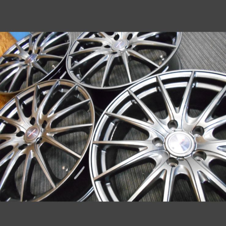 本州送料無料！PCD114.3　トヨタ　レクサス　純正　ハイグロス　レグノ 225/45R18 エスティマ　クラウン　GS　 F-1008)本州送料無料 19インチアルミホイール 4本 7J+40 114.3 5Ｈ NX