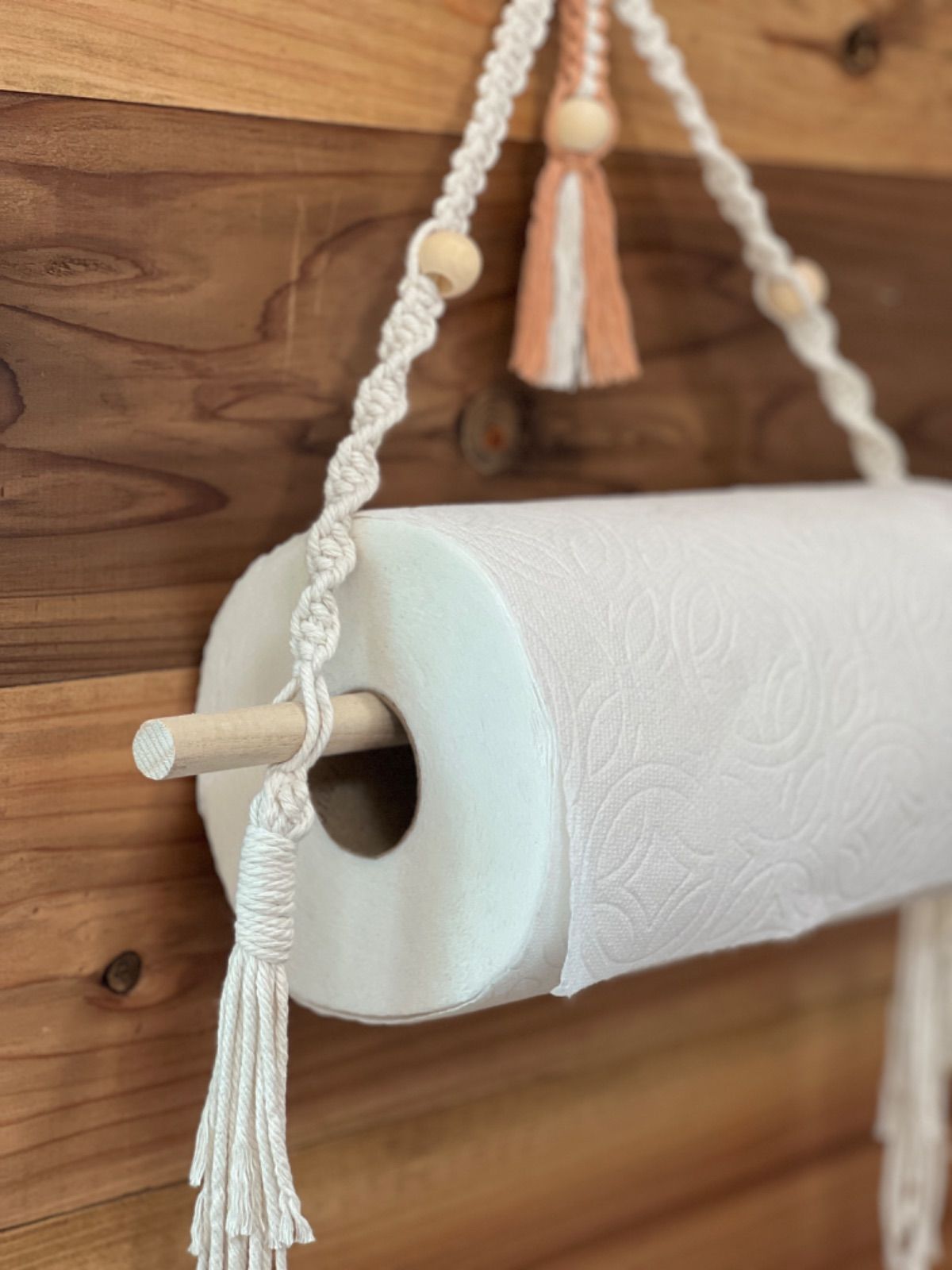 マクラメタペストリーキッチンペーパーホルダー