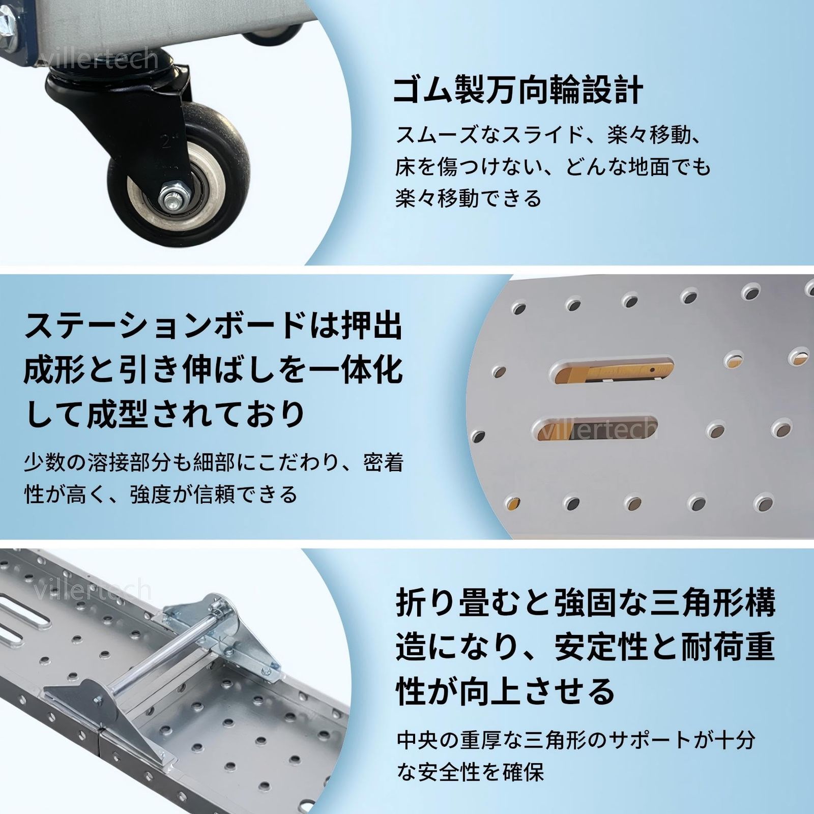 車のトランクに収納 重荷重用工具亜鉛メッキ鋼製