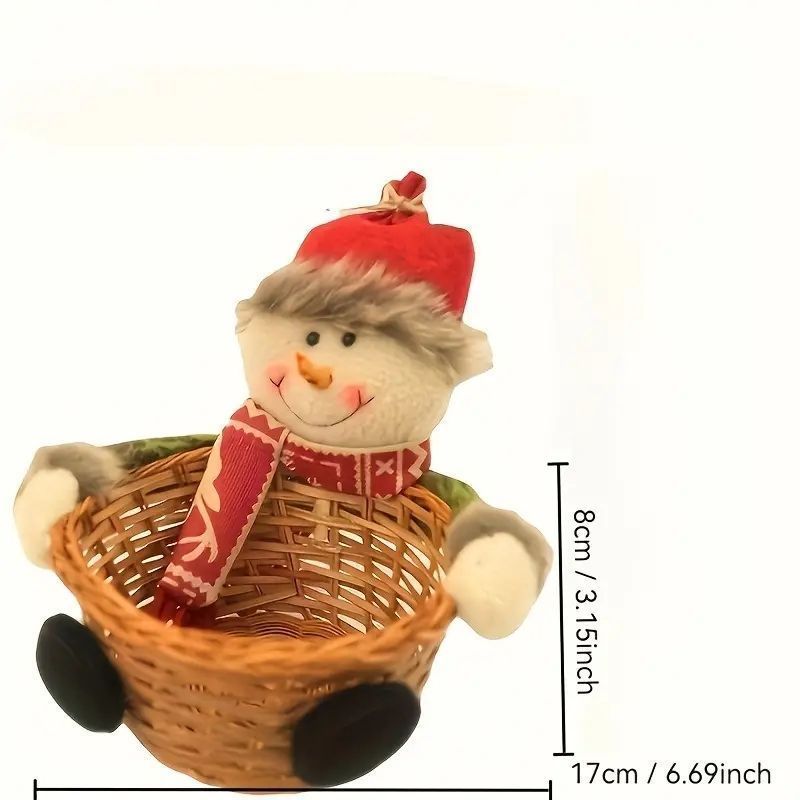 新品 【クリスマススノーマンキャンディバスケット】可愛い装飾