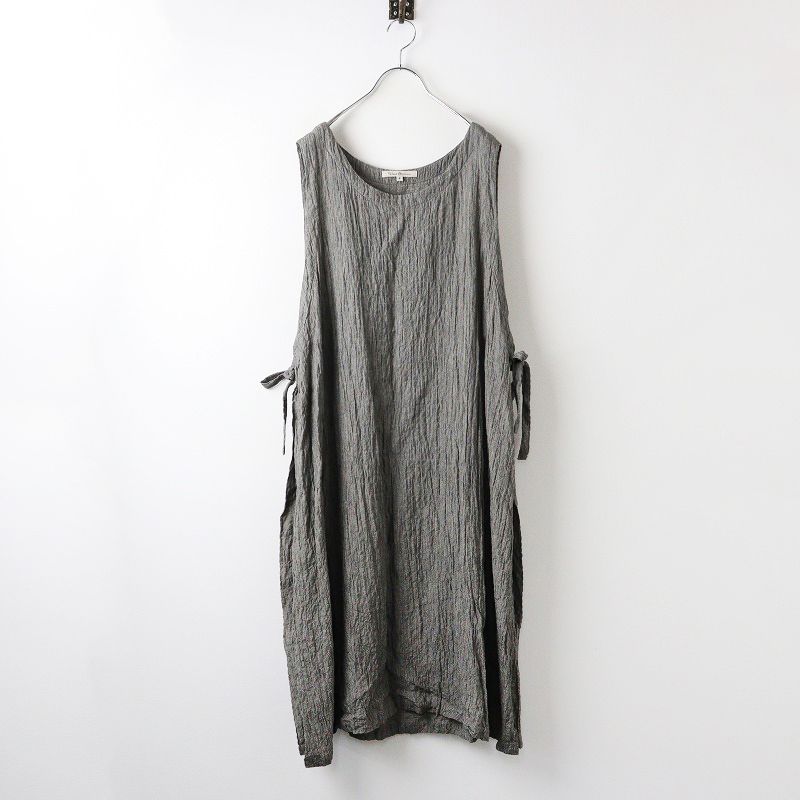 美品 定価3.8万 2023SS ヴラスブラム Vlas Blomme Airy Linen Rayon サイドスリットワンピース F/ブラック  ノースリーブ【2400014172898】 - メルカリ