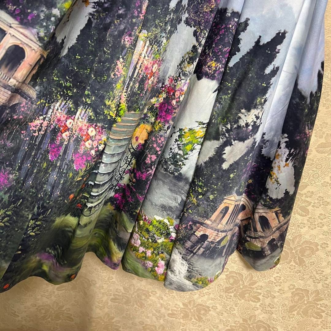 希少 美品 アリスアンドオリビア 絵画スカート スワンスカート サイズ