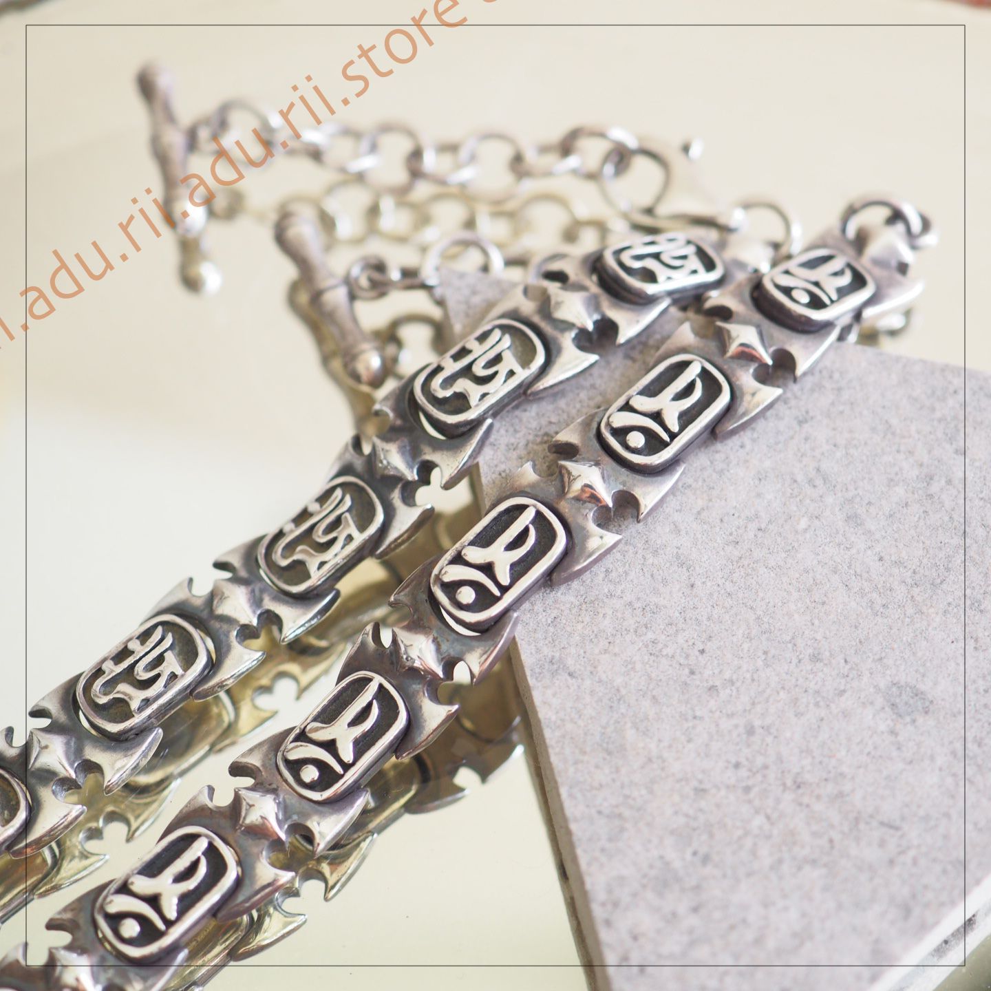 美品ゲルマニウム梵字シルバｰブレスレット