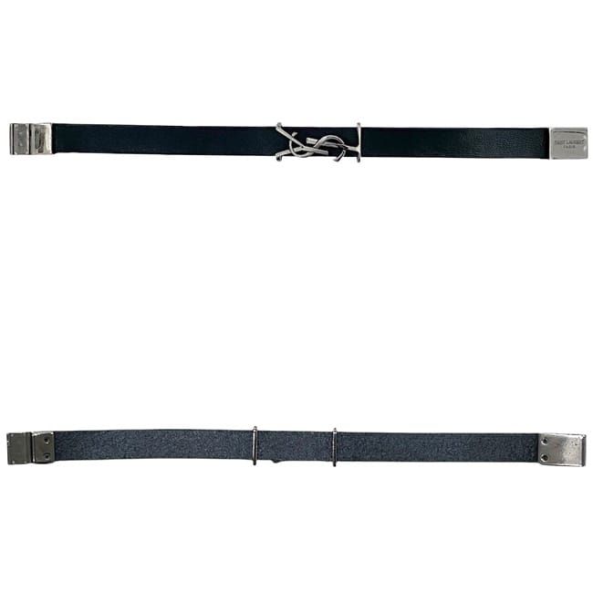 SAINT LAURENT カサンドラレザーブレスレット ブラック サンローラン ブレスレット ブラック カサンドラ 美品 レザー