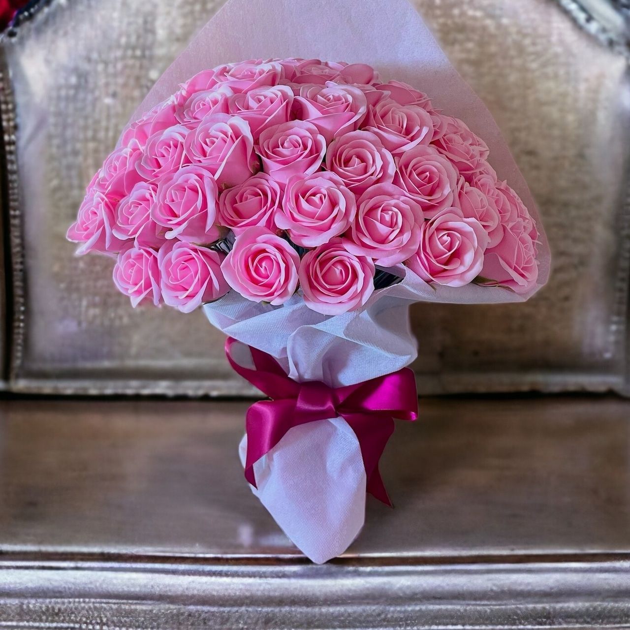 1～2日発送】パープルミックス M(70本) サヴォンローズ バラ花束 造花