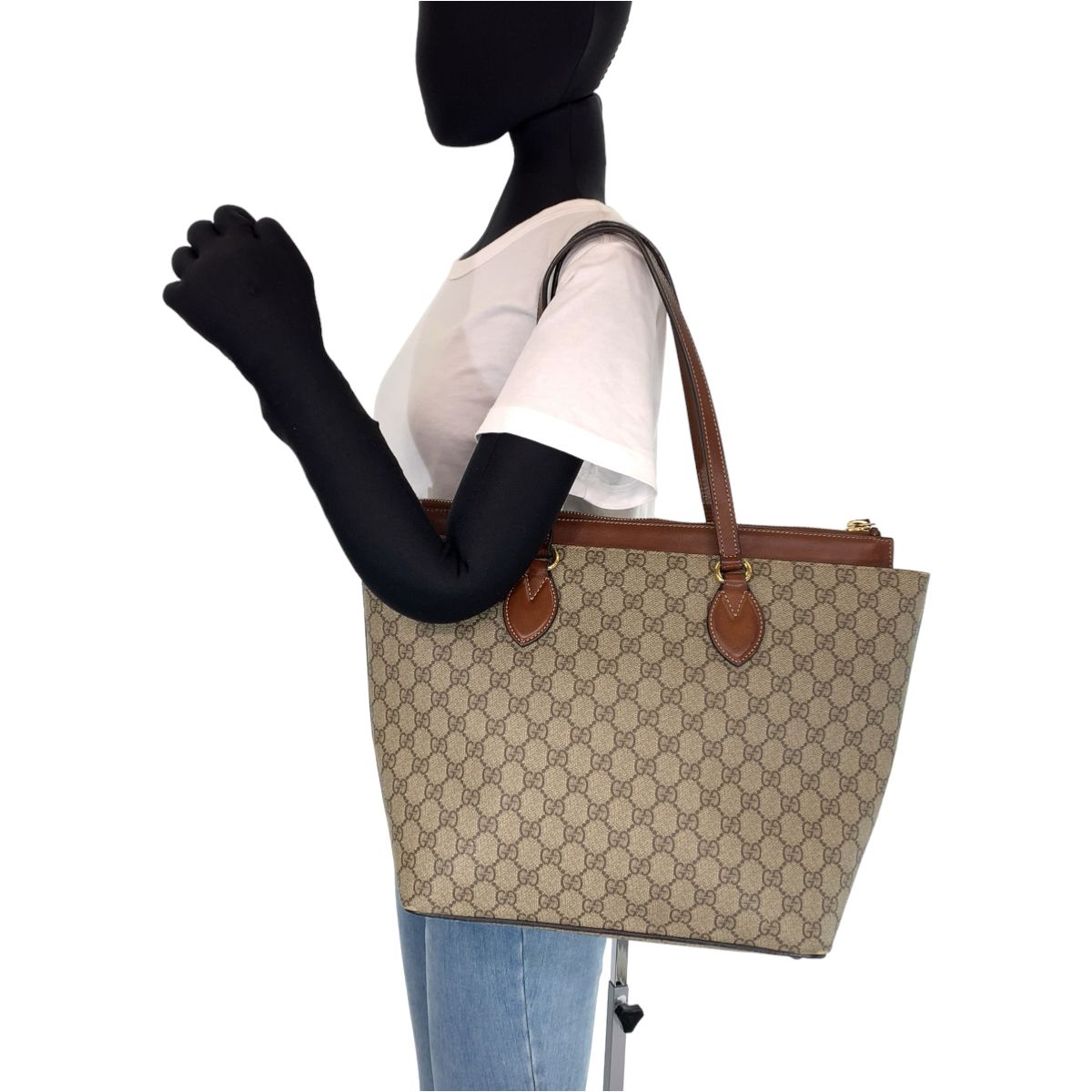 GUCCI グッチ ブラウン 茶 GGスプリームキャンバス 415721 トート 