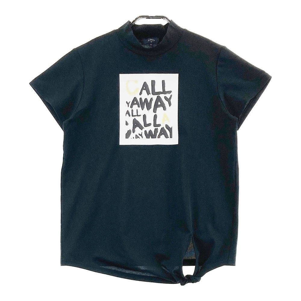 サイズ：M CALLAWAY キャロウェイ 2024年モデル ハイネック 半袖Tシャツ スリット  ブラック系 [240101309738]# ゴルフウェア レディース ストスト
