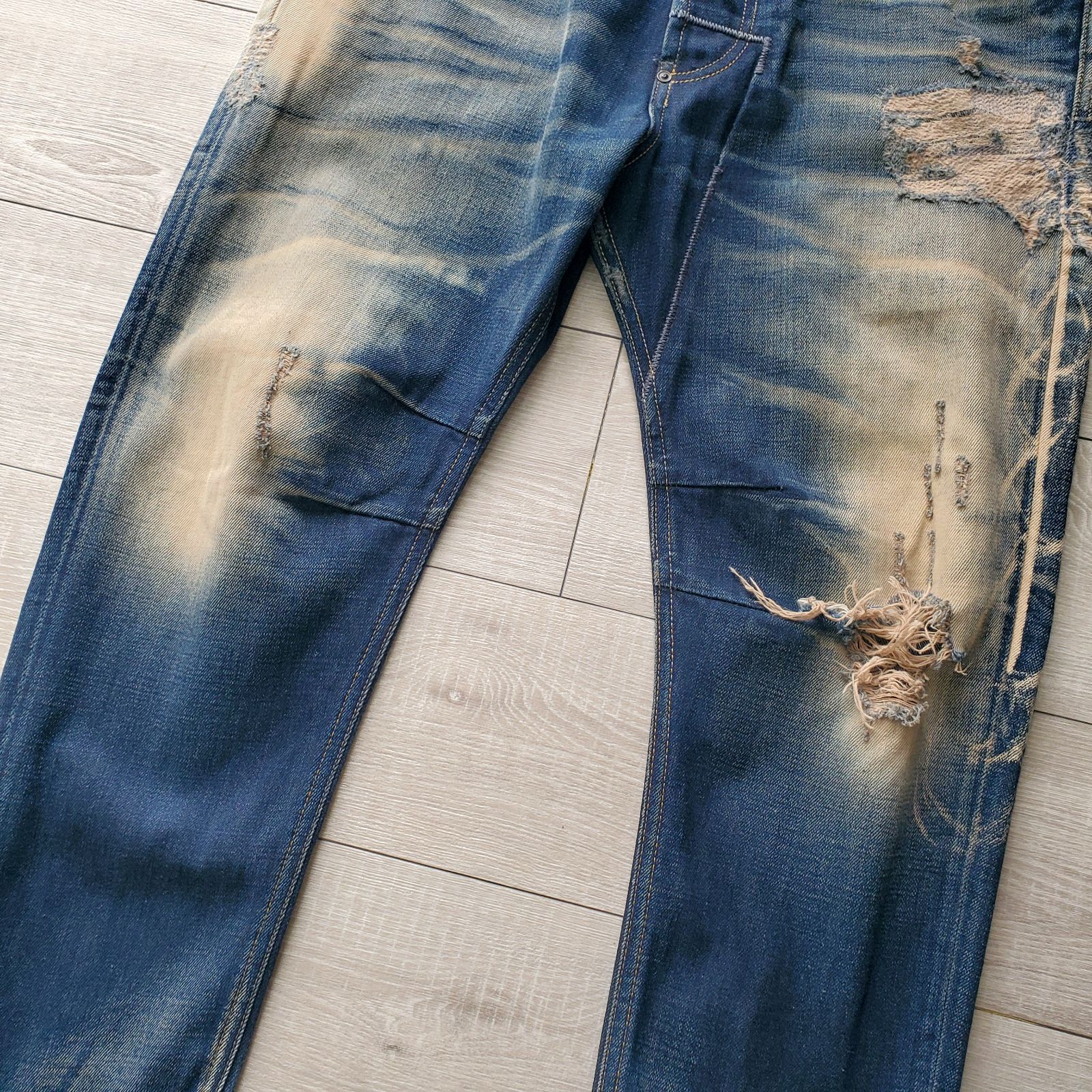 希少 ディーゼル 【DIESEL】雰囲気抜群 ヴィンテージ加工 DARRON REGULAR CARROT SLIM デニムパンツ W36 最高級加工 カーキ 3D 立体 希少 ディーゼル DIESEL雰囲気抜群 ヴィンテージ加工 LARKEE