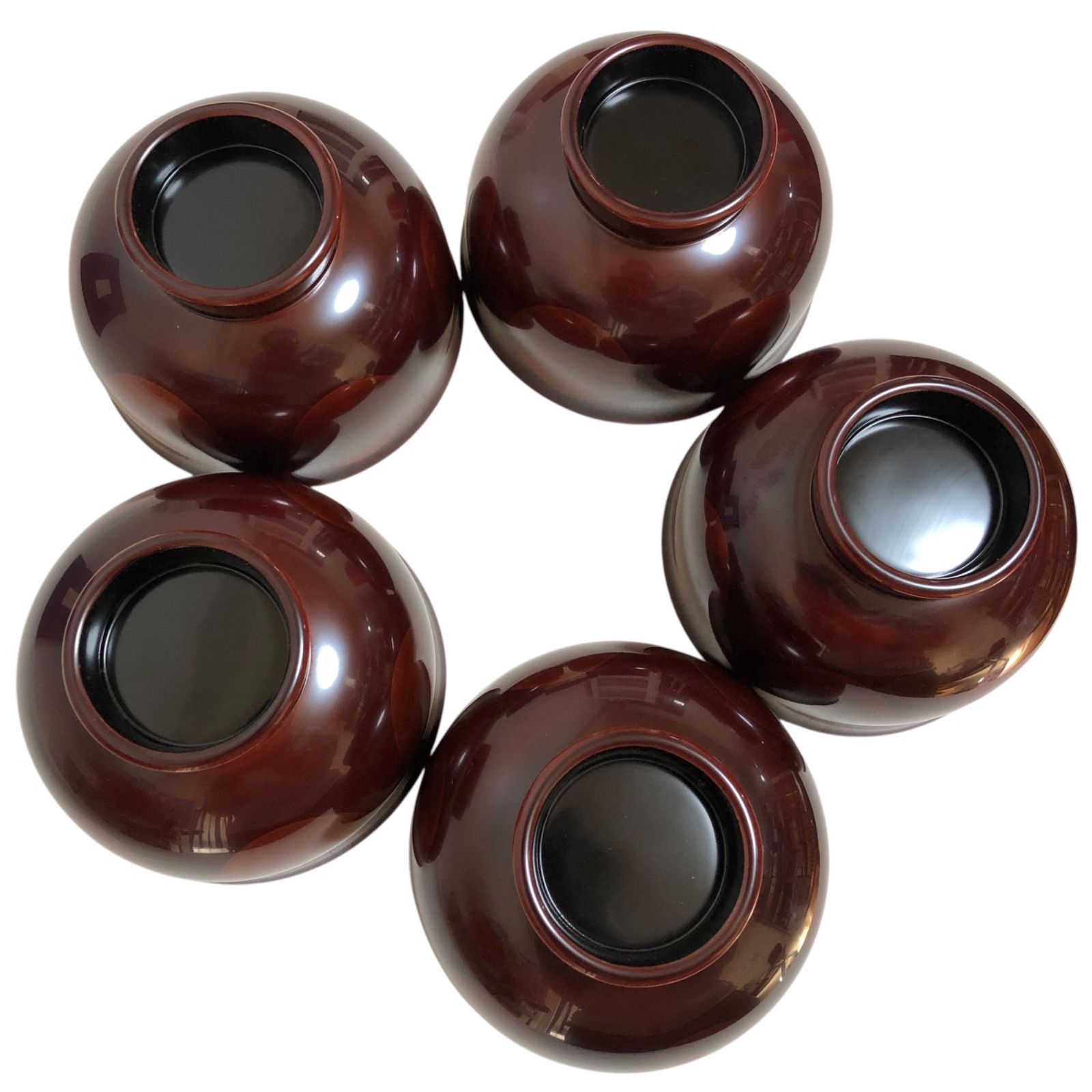 【希少品】平安堂 日月椀 お椀 端反椀 漆器 5客 年代品 平安堂 曰月椀 お椀 端反椀 漆器 5客 年代 山田平安堂