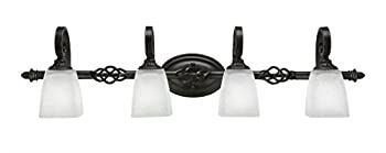 【中古】【輸入品・未使用】Toltec照明Elegante 4ライトBath Bar with 4.5?%ﾀﾞﾌﾞﾙｸｫｰﾃ%ホワイトMuslinガラス