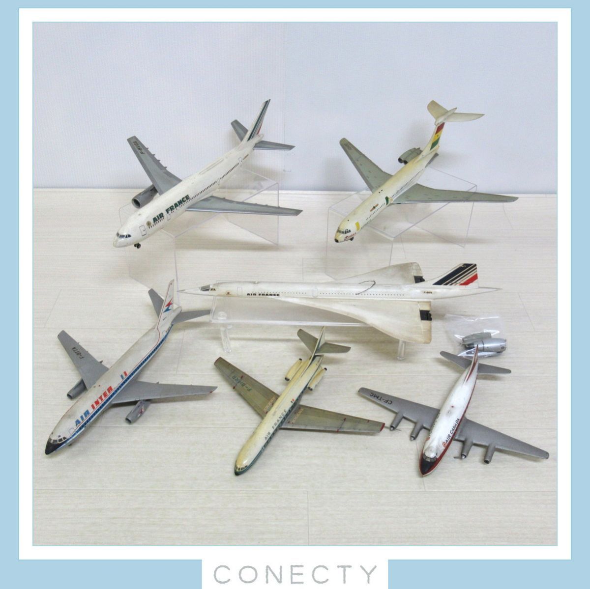 組立済 プラモ メルキュール/ヴィッカース VC10/コンコルド エールフランス FBVFA 他 計6機セット フランス/カナダ/ガーナ