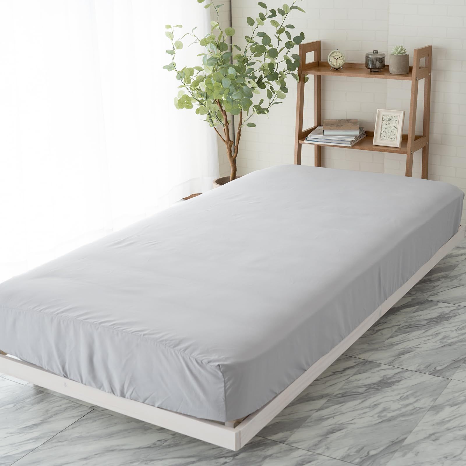 厚み30cm ファミリーサイズ 280cm ボックスシーツ ダブル2台 マットレスカバー ベッドシーツ シルフィーズ 280×200×35cm グレー