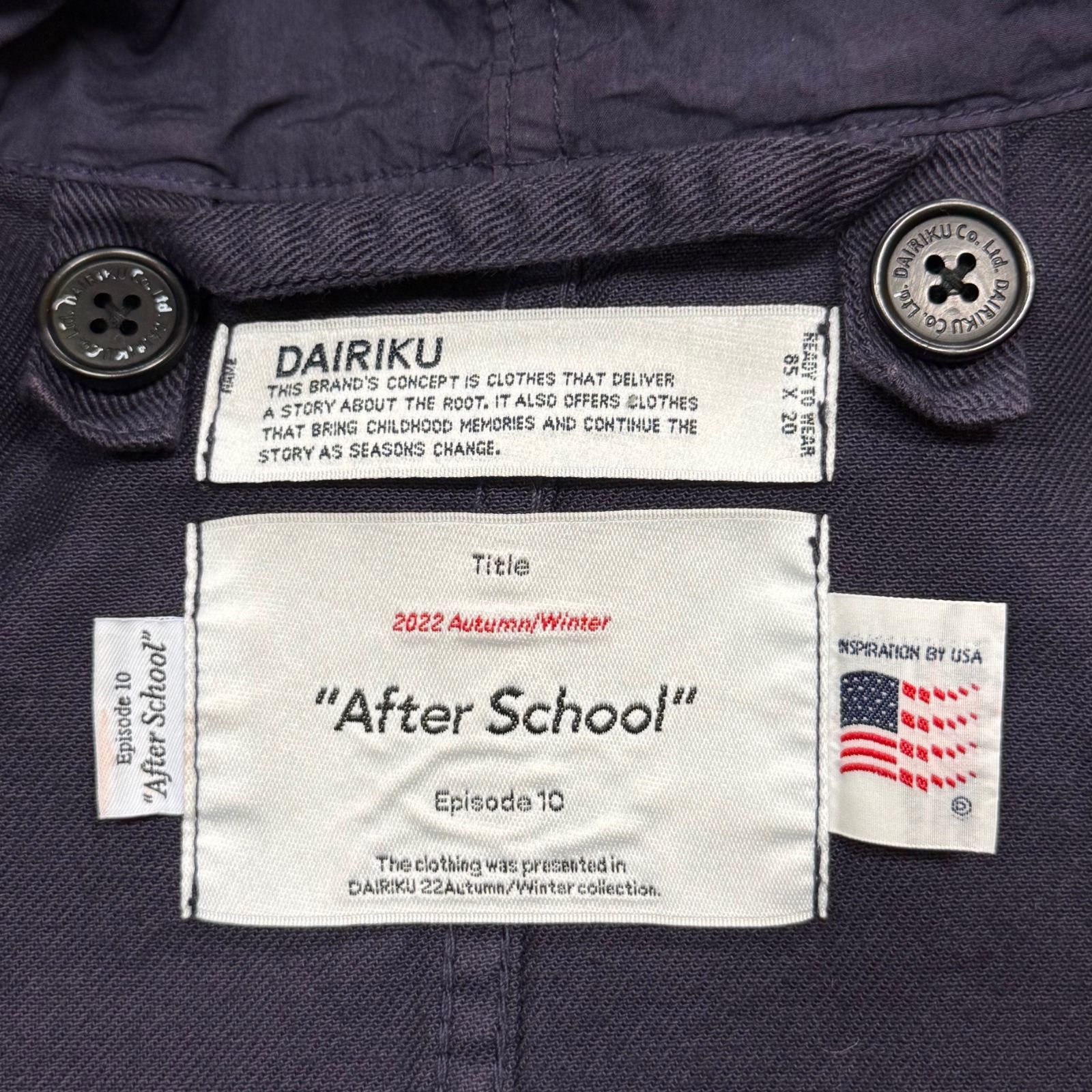 参考上代96800円 DAIRIKU 22AW Jimmy Washed Mods Coat ジミー 参考上代96800円 DAIRIKU 22AW Jimmy Washed Mods Coat ジミー
